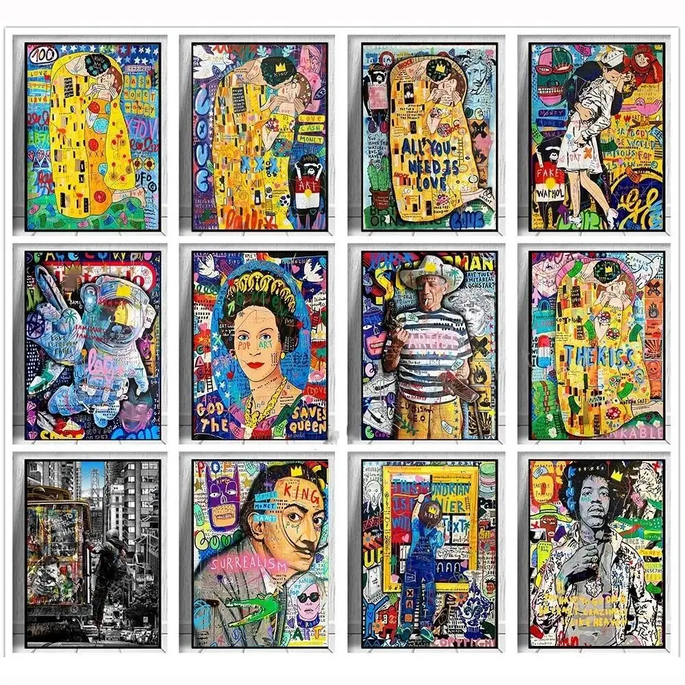 Resin Art Wall Decor - Banksy Kunst Gustav Klimt Kus Graffiti