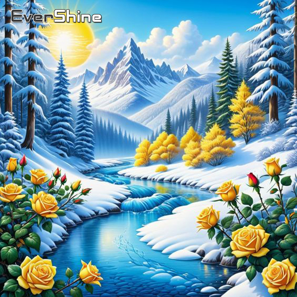 Resin Art Design - Evershine rivier diamant schilderij landschap nieuwe