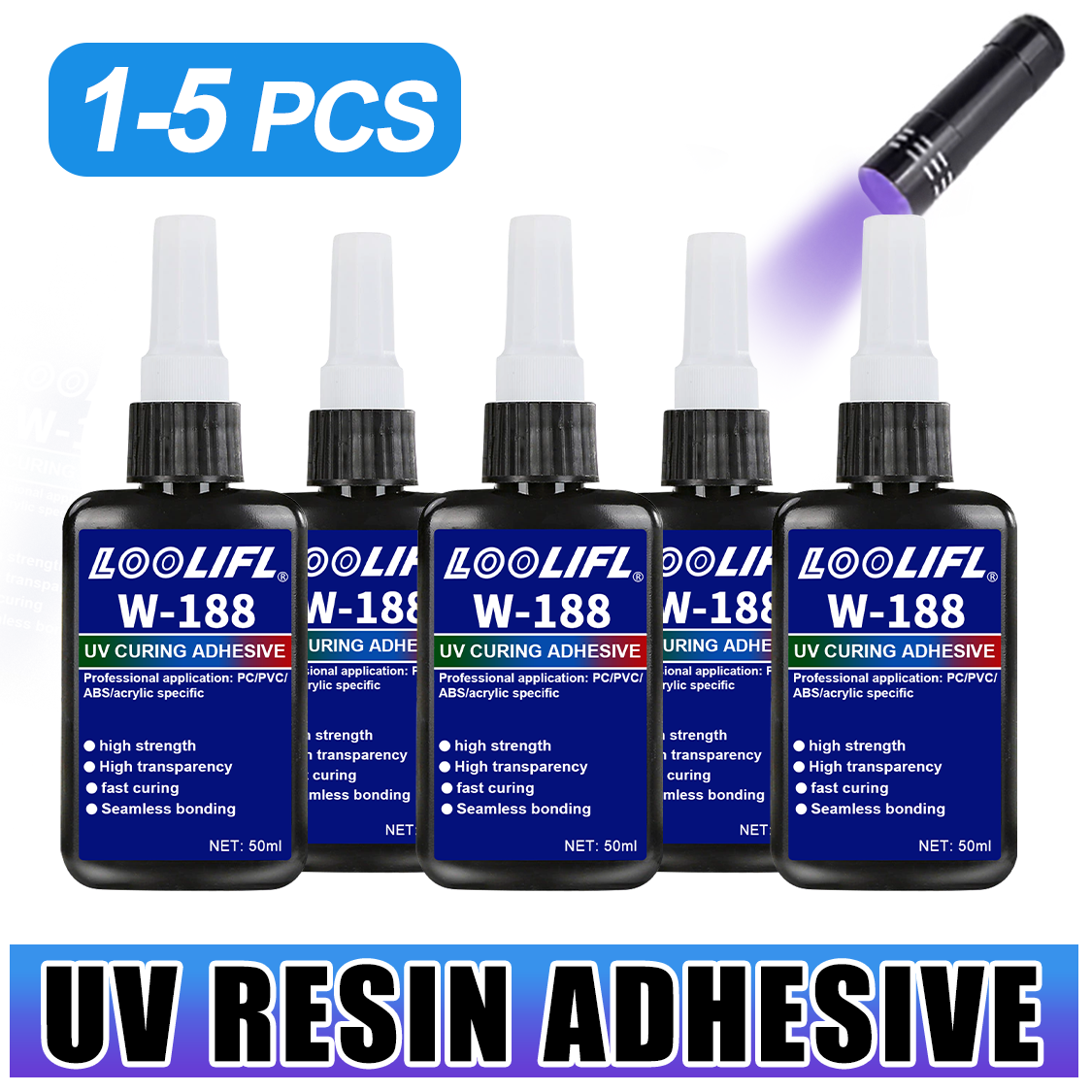 Resin Art Uv Light - LOOLIFL 188 Sterke 50ml UV-harslijm, uithardende