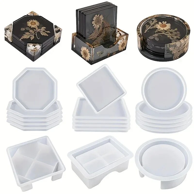 Resin Art Equipment - Coaster hars mallen set inclusief 1pc