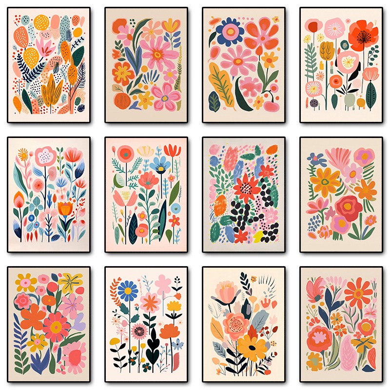 Resin Art Of Flowers - Vintage Mid Century bloemenillustratie posters en