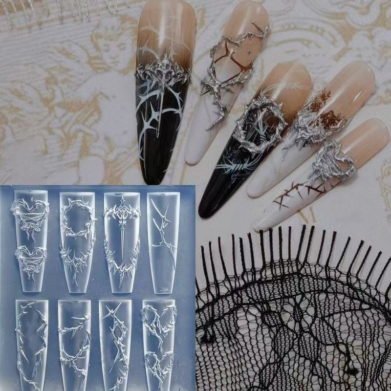 3D doornen nagelontwerp silico - Resin Art Template recensie en prijs