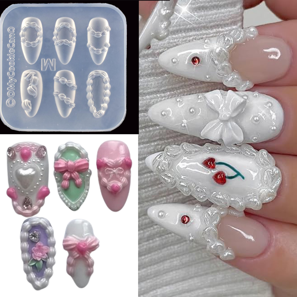 1 st 3D Franse Crème Nail Art  - Resin Art Template recensie en prijs